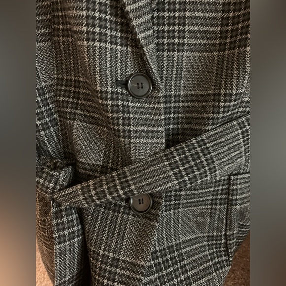 Ann Taylor Petite Menswear Plaid Belted Blazer 8P - Picture 7 of 10